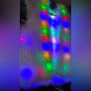 White Light up fur Vest
